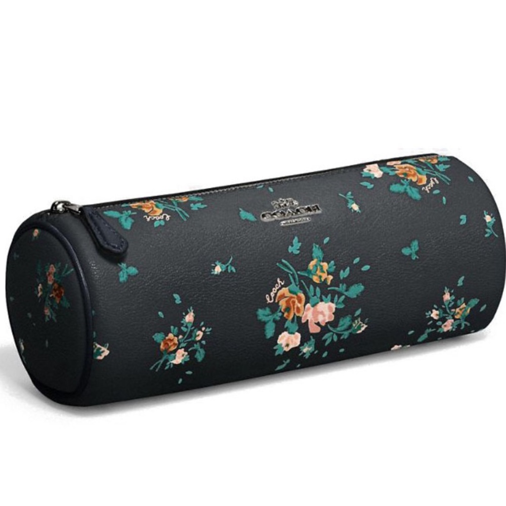 NWOT Coach Navy Floral Makeup Bag - Picture 6 of 9